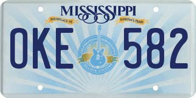 MS license plate OKE582