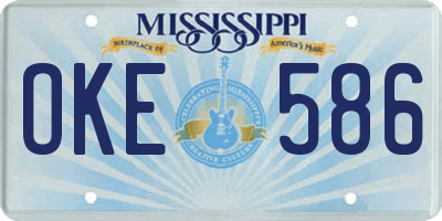 MS license plate OKE586