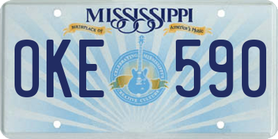 MS license plate OKE590