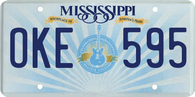 MS license plate OKE595