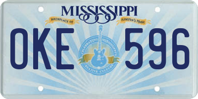 MS license plate OKE596