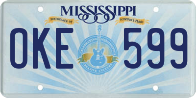 MS license plate OKE599