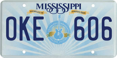 MS license plate OKE606