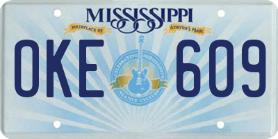 MS license plate OKE609