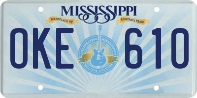 MS license plate OKE610