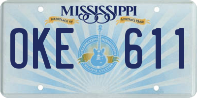 MS license plate OKE611