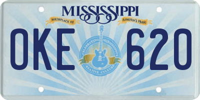 MS license plate OKE620