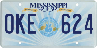 MS license plate OKE624