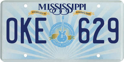 MS license plate OKE629