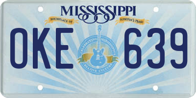 MS license plate OKE639