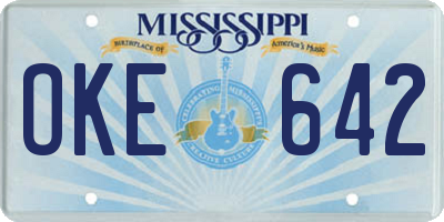 MS license plate OKE642