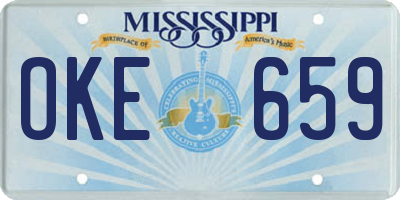 MS license plate OKE659