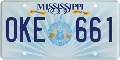 MS license plate OKE661