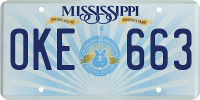 MS license plate OKE663