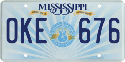 MS license plate OKE676