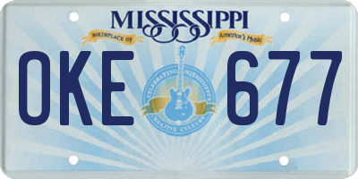 MS license plate OKE677