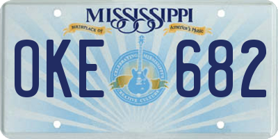 MS license plate OKE682