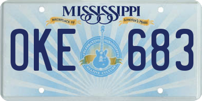 MS license plate OKE683