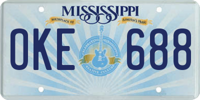 MS license plate OKE688