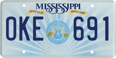 MS license plate OKE691