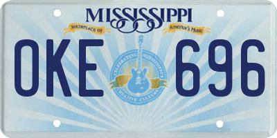 MS license plate OKE696