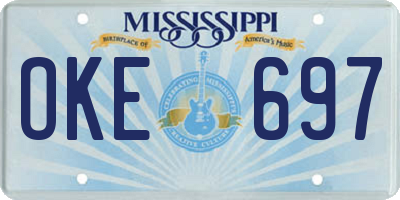 MS license plate OKE697