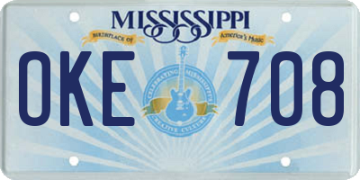 MS license plate OKE708
