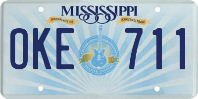 MS license plate OKE711