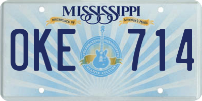 MS license plate OKE714