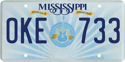 MS license plate OKE733