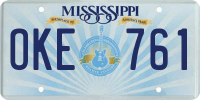 MS license plate OKE761