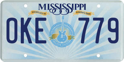 MS license plate OKE779
