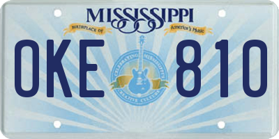 MS license plate OKE810