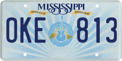 MS license plate OKE813