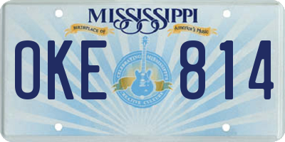 MS license plate OKE814