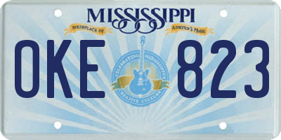 MS license plate OKE823