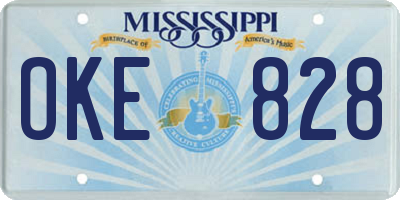 MS license plate OKE828