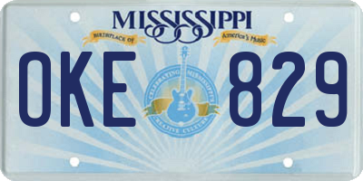 MS license plate OKE829