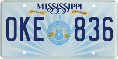 MS license plate OKE836
