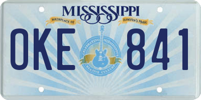 MS license plate OKE841