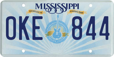 MS license plate OKE844