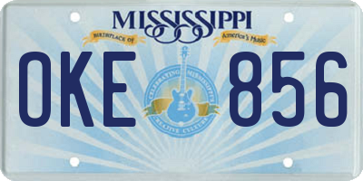 MS license plate OKE856