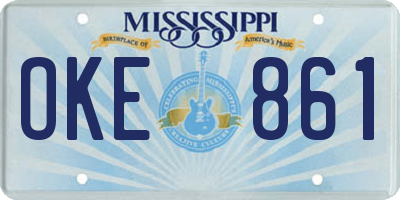 MS license plate OKE861