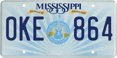MS license plate OKE864