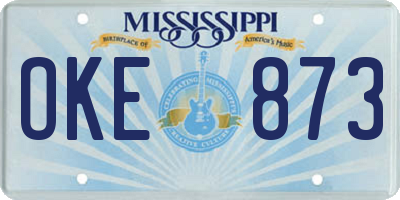 MS license plate OKE873