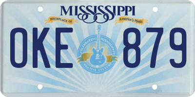 MS license plate OKE879