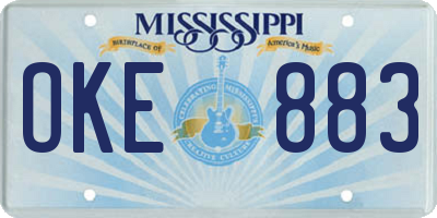 MS license plate OKE883