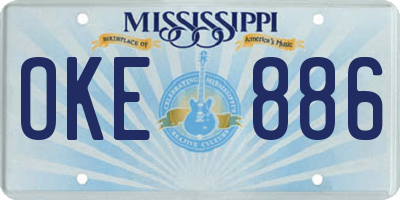 MS license plate OKE886