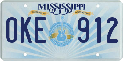 MS license plate OKE912