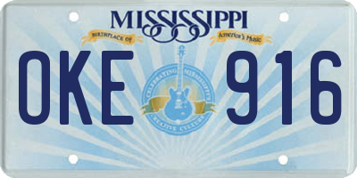 MS license plate OKE916